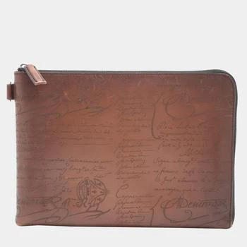 推荐Berluti Calligraphy Clutch bag Brown商品