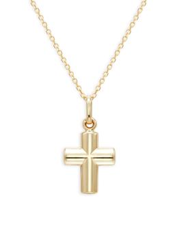 商品14K Yellow Gold Cross Pendant Necklace图片