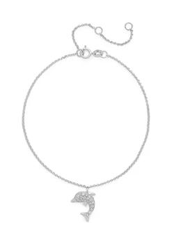 商品14k White Gold Diamon Dolphin Charm Bracelet,商家Belk,价格¥3103图片