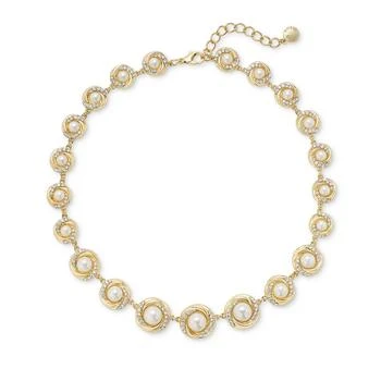 Charter Club | Gold-Tone Pavé & Imitation Pearl All-Around Collar Necklace, 17"+ 2" extender, Created for Macy's,商家Macy's,价格¥220
