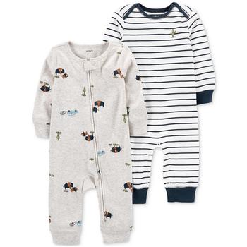 Carter's | Baby Boys or Girls 2-Pack Printed Cotton Jumpsuits商品图片 6折