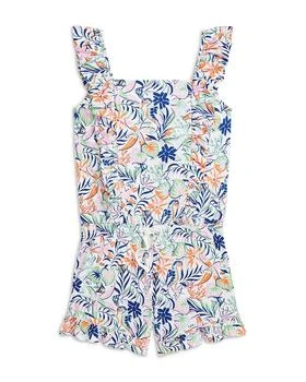 Ralph Lauren | Girls' Tropical Print Ruffled Cotton Romper - Little Kid, Big Kid,商家Bloomingdale's,价格¥487