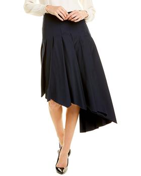 St. John | St. John Asymmetrical Sateen Midi Skirt商品图片,1.5折