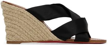 Christian Louboutin | Black Wedge Heeled Sandals 