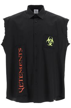 推荐Vetements patched oversized sleeveless shirt商品