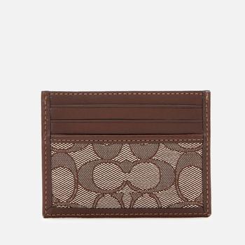 Coach | Coach Men's Signature Jacquard Card Case - Oak商品图片,额外7.5折, 额外七五折