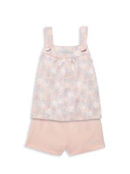 Calvin Klein | Little Girl’s 2-Piece Floral Button Tank & Shorts Set商品图片,4.5折