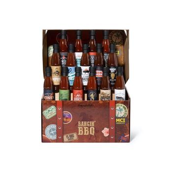 商品Thoughtfully | Gourmet, Bangin' BBQ Sauce Variety Pack in a Travel Themed Suitcase Gift Set, Set of 15,商家Macy's,价格¥442图片
