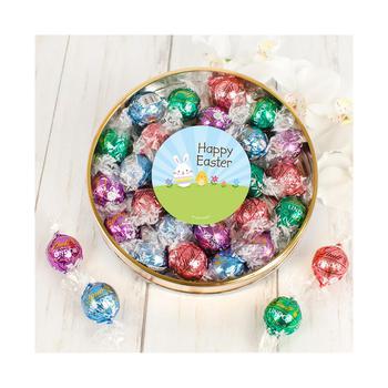 商品Just Candy | Easter Candy Gift Tin with Chocolate Lindor Truffles by Lindt Large Plastic Tin with Sticker - Bunny & Chick - By Just Candy,商家Macy's,价格¥237图片
