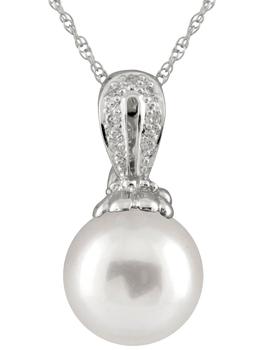 商品Splendid Pearls | Diamond Enhancer Pearl Pendant Necklace,商家Lord & Taylor,价格¥2669图片