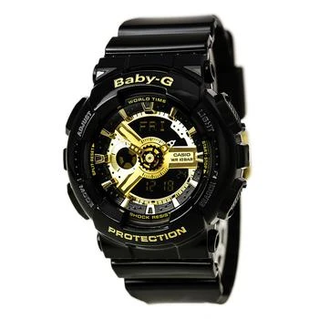 推荐Casio Women's World Time Watch - Baby-G Black & Gold Ana-Digital Dial | BA110-1A商品