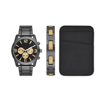 推荐Men's Black Stainless Steel Bracelet Watch, 46mm Gift Set商品