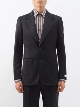 推荐Morini single-breasted wool-twill suit jacket商品