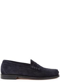 推荐Weejuns Heritage Larson navy suede loafers商品