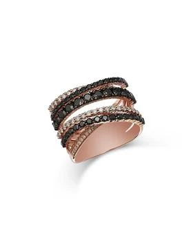 Bloomingdale's Fine Collection | Bloomingdale's Bloomingdale's White & Black Diamond Crisscross Ring in 14K Rose Gold, 1.86 tcw,商家Bloomingdale's,价格¥29426