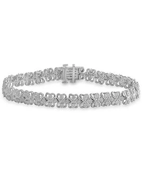 Macy's | Diamond Heart Link Bracelet (1 ct. t.w.) in Sterling Silver,商家Macy's,价格¥3128