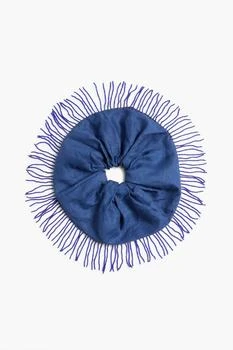 Ganni | Fringed bead-embellished linen hair tie 2.5折