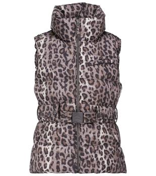 推荐Leopard-print belted ski vest商品