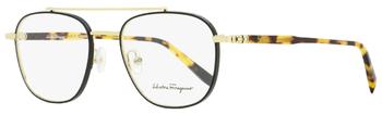 菲拉格慕眼镜, Salvatore Ferragamo | Salvatore Ferragamo Men's Navigator Eyeglasses SF2183 733 Gold/Black/Tortoise 52mm商品图片 2.4折