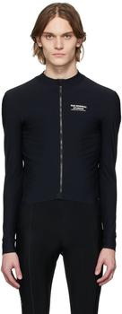 Pas Normal Studios | Black Jersey Zip-Up Long Sleeve T-Shirt商品图片,6.1折