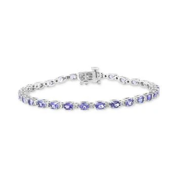 Effy | EFFY® Tanzanite (4-3/4 ct. t.w.) & Diamond (1/20 ct. t.w.) Link Bracelet in Sterling Silver,商家Macy's,价格¥2844