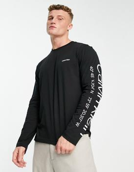 Calvin Klein | Calvin Klein long sleeve t-shirt in black商品图片,8折×额外9.5折, 额外九五折
