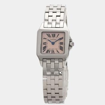 [二手商品] Cartier | Cartier Pink Stainless Steel Santos Demoiselle W25075Z5 Quartz Women's Wristwatch 20mm商品图片,