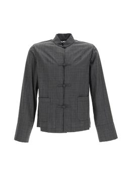推荐Black Comme des Garçons Checked Long-Sleeved Jacket商品