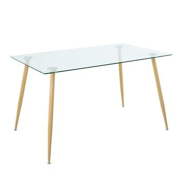 Simplie Fun | Modern Kitchen Glass dining table 51" Rectangular Tempered Glass Table top,商家Premium Outlets,价格¥1542