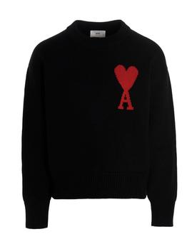 美国ami毛衣, AMI | AMI Logo Intarsia Long Sleeved Crewneck Sweater商品图片 9.5折