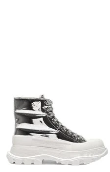 Alexander McQueen | Alexander McQueen Metallic Thread Slick Lace-Up Boots 7.1折