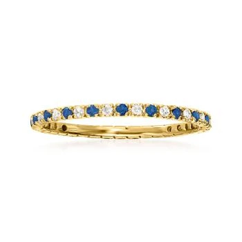 Ross-Simons | Ross-Simons Sapphire and . Diamond Eternity Band Ring in 14kt Yellow Gold,商家Premium Outlets,价格¥3183
