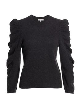 FRAME | Cashmere-Wool Shirred Sleeve Sweater商品图片,7折起