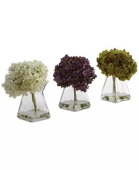 NEARLY NATURAL | 3-Pc. Hydrangea Set with Vases,商家Macy's,价格¥725