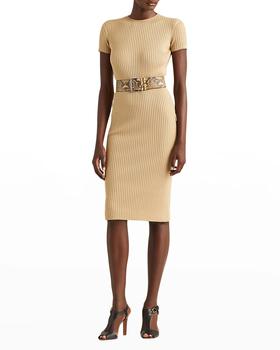 女装拉夫劳伦连衣裙, Ralph Lauren | Rib-Knit Bodycon Wool-Silk Day Dress商品图片 2.4折