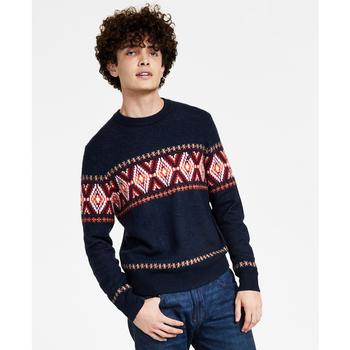 商品Nautica | Men's Classic-Fit Crewneck Fair Isle Sweater,商家Macy's,价格¥190图片