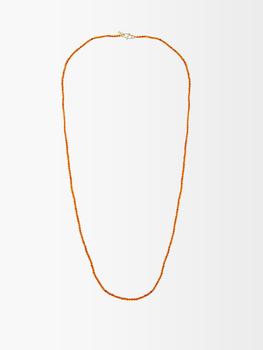 推荐Amber & 18kt gold beaded necklace商品