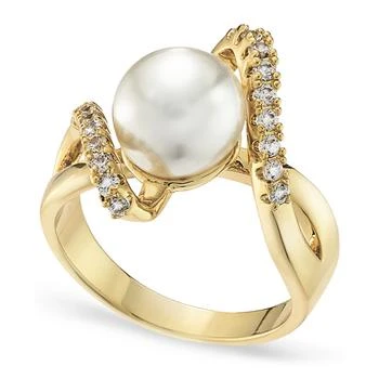 Charter Club | Gold Plated Pavé & Imitation Pearl Bypass Ring, Created for Macy's 3.9折