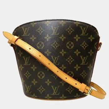 [二手商品] Louis Vuitton | Louis Vuitton Brown Canvas Monogram Drouot Crossbody Bag 