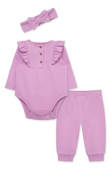 Little Me | Ruffle Bodysuit, Joggers & Headband Set,商家Nordstrom Rack,价格¥89