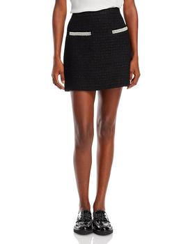 AQUA | Embellished Tweed Mini Skirt - 100% Exclusive商品图片,额外7.5折, 额外七五折