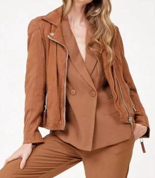 Mauritius | Karyn Leather Jacket In Cognac,商家Premium Outlets,价格¥1269