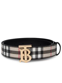 巴宝莉皮带, Burberry | Burberry TB Plaque Checked Buckle Belt商品图片 7.6折