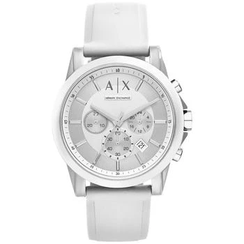 推荐Unisex Chronograph White Silicone Strap Watch 44mm AX1325商品