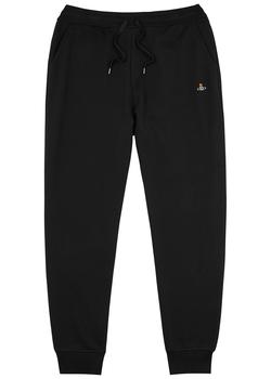 推荐Black logo-embroidered cotton sweatpants商品