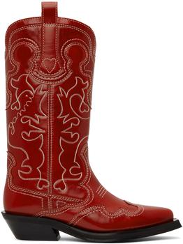 Red Embroidered Western Boots product img