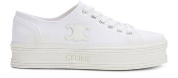 Celine | Jane low lace-up sneaker in canvas and calfskin商品图片,