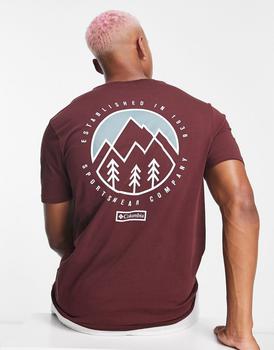Columbia | Columbia Tillamook back print t-shirt in burgundy Exclusive at ASOS商品图片,7.9折×额外8折x额外9.5折, 独家减免邮费, 额外八折, 额外九五折