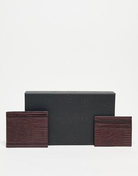 商品Ted Baker London | Ted Baker Steve wallet and cardholder set in oxblood,商家ASOS,价格¥625图片