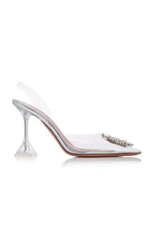 amina muaddi是什么牌子, Amina Muaddi | Amina Muaddi - Women's Begum Crystal-Embellished PVC Pumps - Silver - Moda Operandi商品图片 